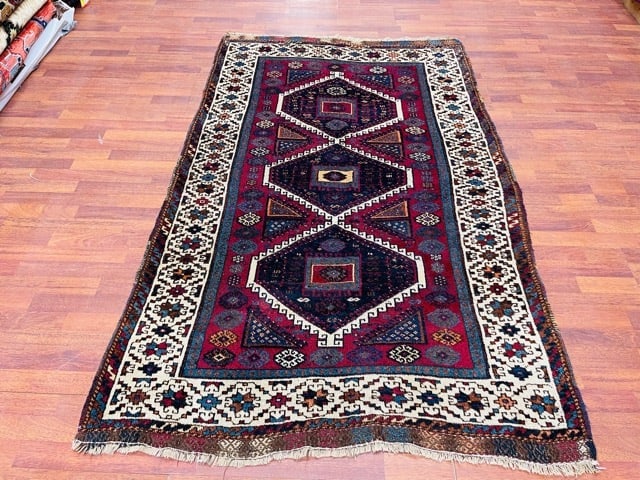 Antique Kurdish Yurok Tribal Rug-4818: Title:Antique Kurdish Yurok Tribal Rug-4818 Description:attracvtive antique Kurdu Yourok, from east of Anatolia, size 4 ft. 5 inches by 7 ft, circa 1875, excellent ondition with a good pile throughout