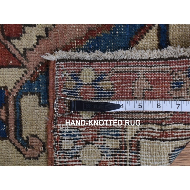 Red, Antique Persian Serapi Heriz, Wool, Hand Knotted, Oversized Rug - 11