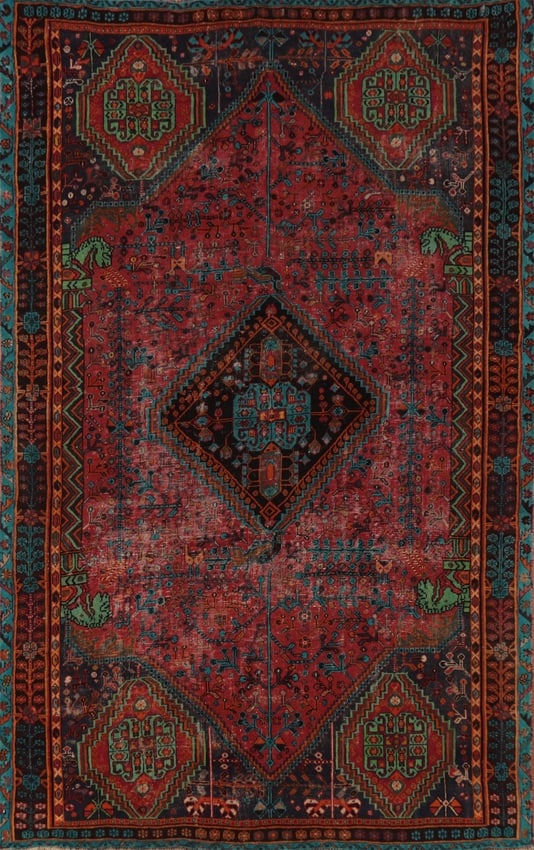 Antique Wool Shiraz Persian Area Rug 5x8 (1 of 19)