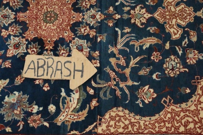 Antique Vegetable Dye Blue Abadeh Persian Rug 2x4 - 10