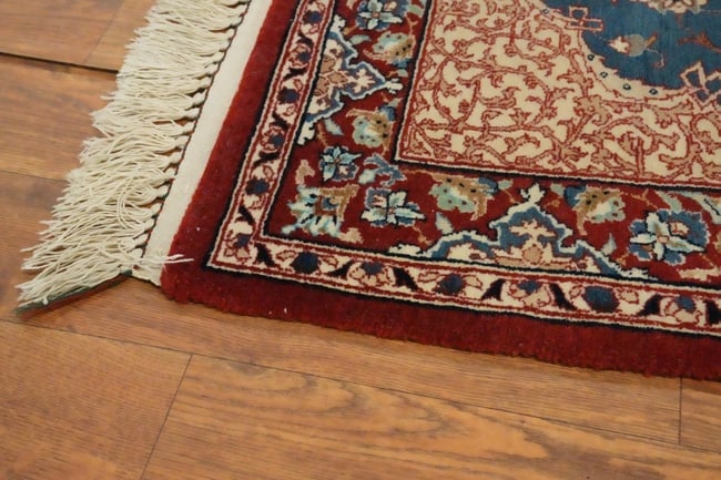 Antique Vegetable Dye Blue Abadeh Persian Rug 2x4 - 11