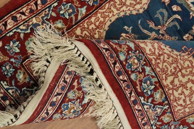 Antique Vegetable Dye Blue Abadeh Persian Rug 2x4 - 12