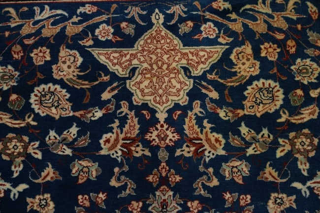 Antique Vegetable Dye Blue Abadeh Persian Rug 2x4 - 6