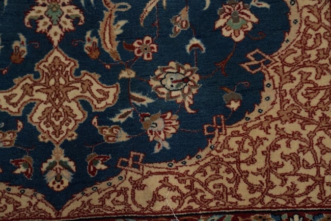 Antique Vegetable Dye Blue Abadeh Persian Rug 2x4 - 8