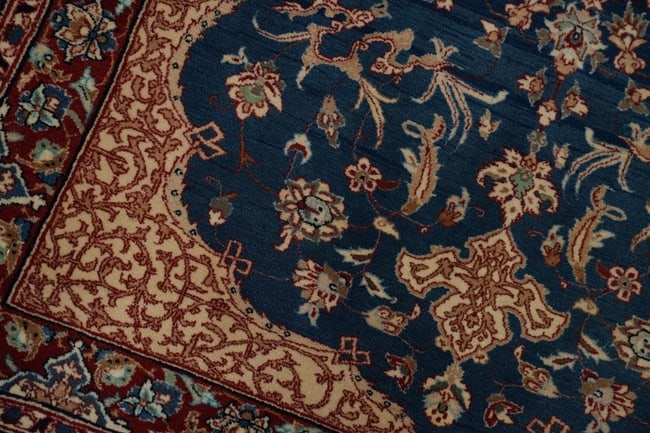 Antique Vegetable Dye Blue Abadeh Persian Rug 2x4 - 9