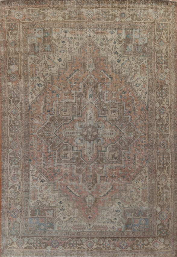 Antique Vegetable Dye Heriz Persian Area Rug 9x12 (1 of 20)