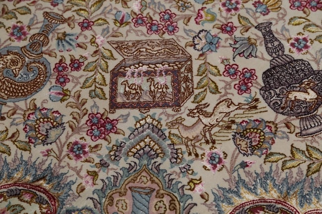 Antique Vegetable Dye Tabriz Persian Hand-Knotted 8x8 Wool Silk Round Rug - 10