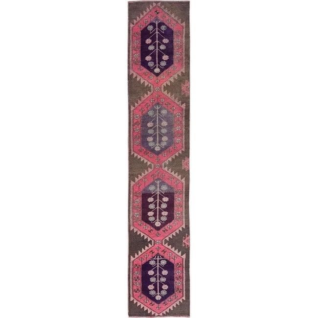 Punch Pink Vintage Northwest Persian Hand Knotted Pure Wool Runner Rug: Title: Punch Pink Vintage Northwest Persian Hand Knotted Pure Wool Runner RugDescription:This is a truly genuine one-of-a-kind. It has been Knotted for months and months in the centuries-old weaving