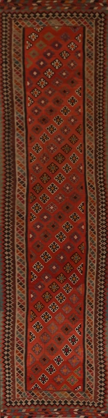 Antique Vegetable Dye Kilim Qashqai Persian Runner Rug 4x20: Title: Antique Vegetable Dye Kilim Qashqai Persian Runner Rug 4x20Description:A Beautiful Genuine Iran ( Persia ) Kilim (Qashqai) rug is Hand Woven by skillful weavers in Iran ( Persia ) with 100%