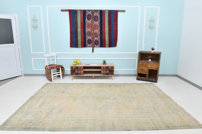 7'6'' x 10'10'' Turkish Vintage Runner Rug - 21852: Title: 7'6'' x 10'10'' Turkish Vintage Runner Rug - 21852Description:7'6'' x 10'10'' Turkish Vintage Runner Rug - 21852Origin:TurkiyeDate/Period:1960-90Materials:Wool,CottonDimension:7'6''x10'10''