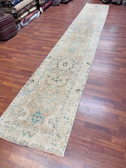 Antique Persian Tabriz Runner-4914 - 5