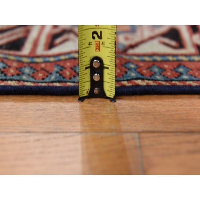 Auburn Red Antique Caucasian Mogan Kazak Hand Knotted Wool Runner Rug - 5