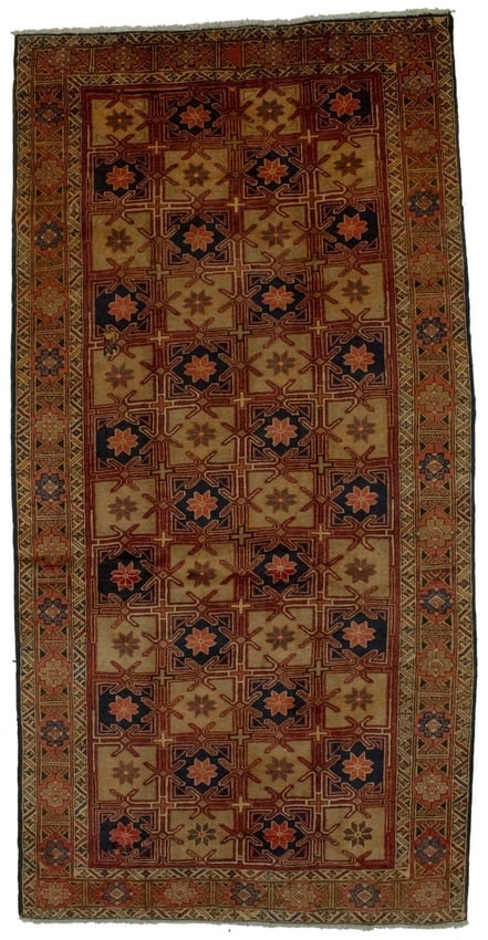 Vintage Beige Geometric 5X10 Meshkin Persian Runner Rug (1 of 18)
