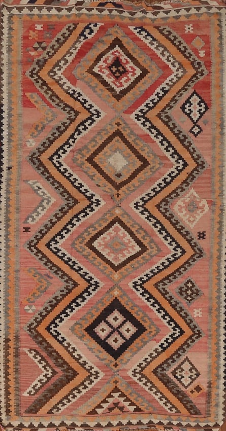 Antique Vegetable Dye Kilim Qashqai Persian Area Rug 5x9: Title: Antique Vegetable Dye Kilim Qashqai Persian Area Rug 5x9Description:A Beautiful Genuine Iran ( Persia ) Kilim (Qashqai) rug is Hand Woven by skillful weavers in Iran ( Persia ) with 100% Wool