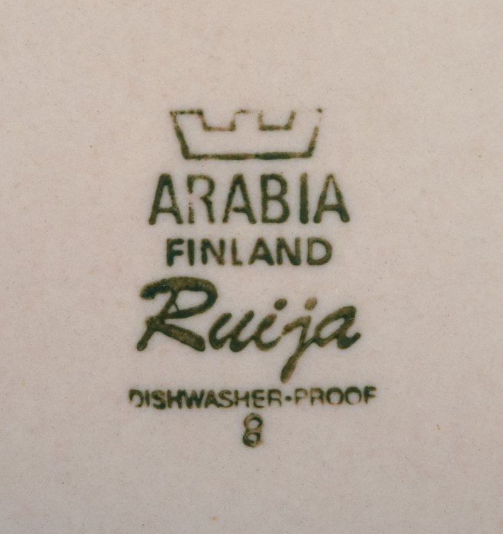 Raija Uosikkinen and Ulla Procopé for Arabia, Finland. A set of eight "Ruija" deep plates in - 4