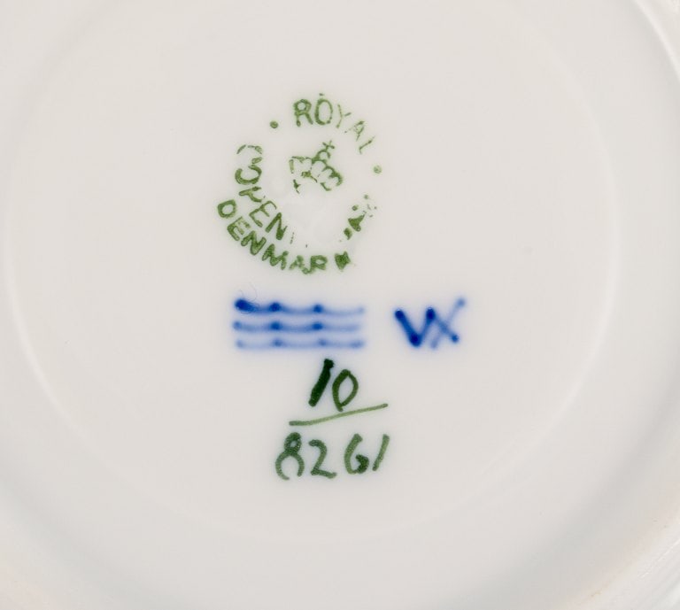 Royal Copenhagen, Blue Flower Braided, six coffee cups with saucers. - 6