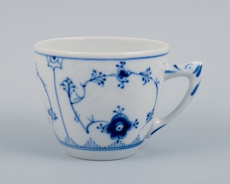 Bing & Grondahl, Denmark, Blue Fluted plain, four pairs of coffee cups. - 4