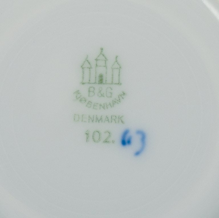 Bing & Grondahl, Denmark, Blue Fluted plain, four pairs of coffee cups. - 6