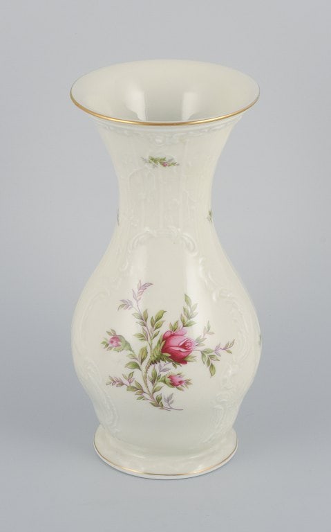 Rosenthal, Germany. "Sanssouci", cream colored vase decorated with flowers and gold decoration. - 2