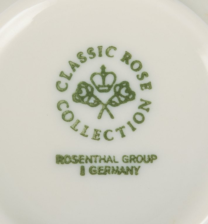 Rosenthal, Germany. "Sanssouci", four cream colored teacups with saucers decorated with flowers and - 7