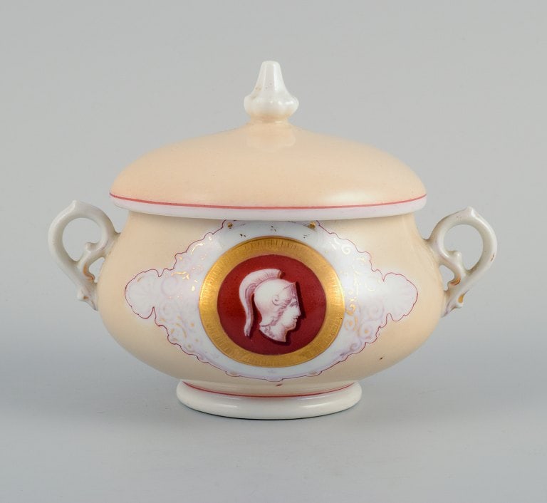 Bing & Grondahl. Antique and rare cream jug and sugar bowl on tray. - 5