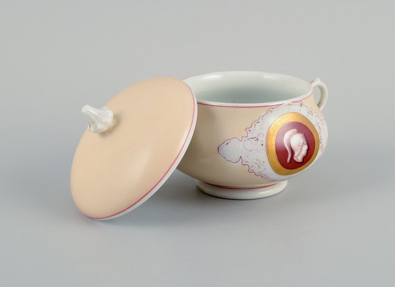 Bing & Grondahl. Antique and rare cream jug and sugar bowl on tray. - 6