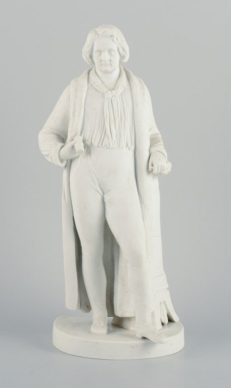 Royal Copenhagen, biscuit sculpture after Berthel Thorvaldsen. Sculpture by Berthel Thorvaldsen.: Royal Copenhagen, biscuit sculpture after Berthel Thorvaldsen. Sculpture by Berthel Thorvaldsen. Approx. 1870s. Marked. First factory quality. In excellent condition, burning crack at bottom.