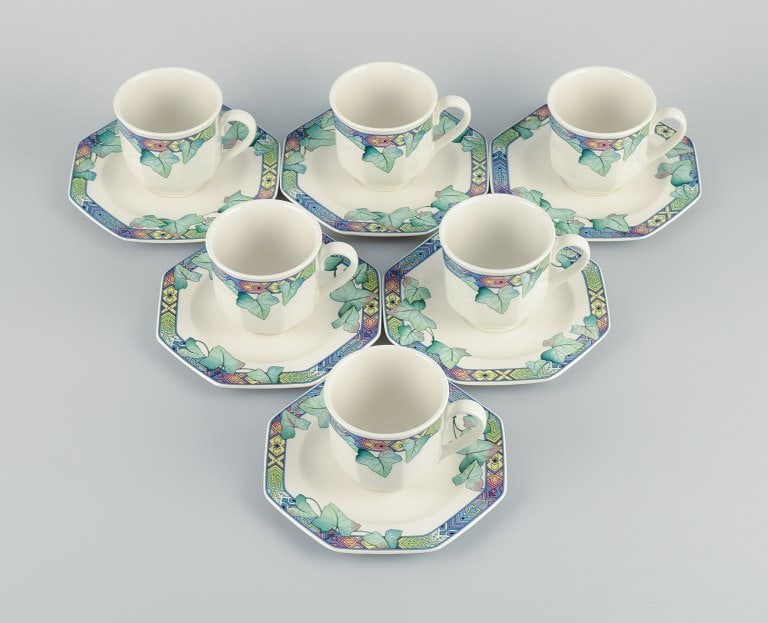 Villeroy & Boch, Germany, a six-person "Pasadena" porcelain coffee service. - 2