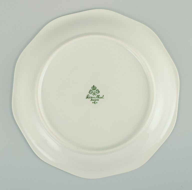 Rosenthal, Germany, six plates hand painted with fruits, butterflies and gold decoration. - 8