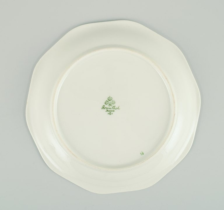 Rosenthal, Germany, six plates hand painted with fruits, butterflies and gold decoration. - 8