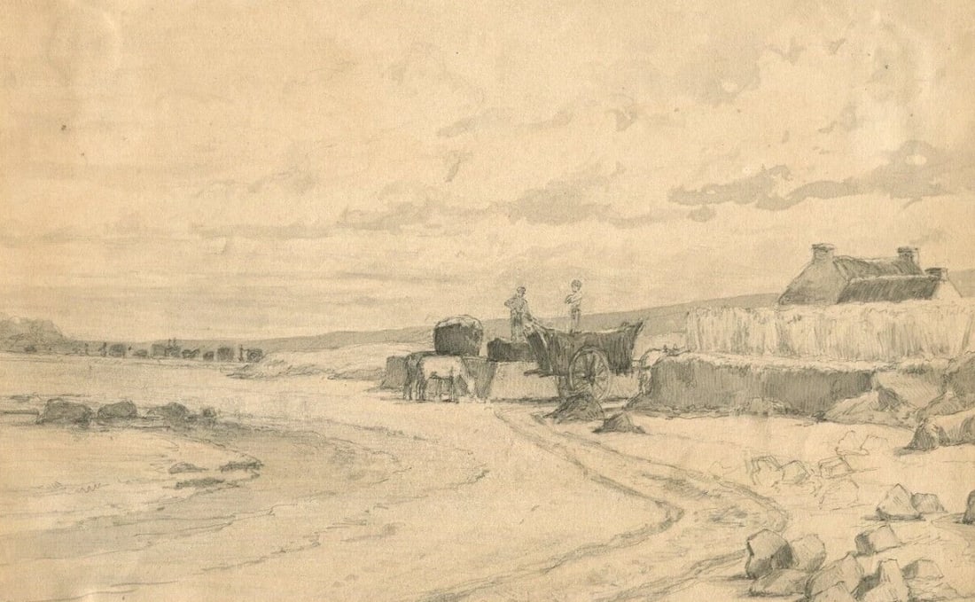 19th Century Pencil Drawing Coastal Landscape Animals Figures Antique Original: Title: 19th Century Pencil Drawing Coastal Landscape Animals Figures Antique Original Description: Pencil on paper 15 x 23 cm / 5.90 x 9.05 inches stains, mounted on paper Reserve: $50.00 Shipping: