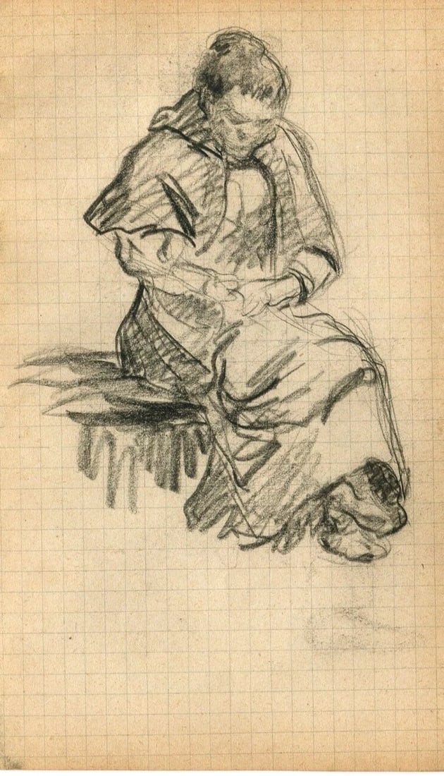 French Pencil Drawing Woman Portrait, Figure Signed Antique: Title: French Pencil Drawing Woman Portrait, Figure Signed Antique Description: Pencil on paper 14.5 x 8.5 cm / 5.70 x 3.34 inches folds, stains Reserve: $40.00 Shipping: Domestic: Flat-rate of $20