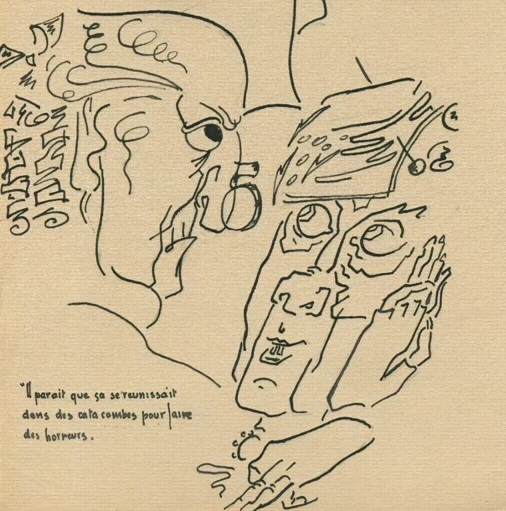 French Ink Drawing Portrait, Faces and People Antique Original: Title: French Ink Drawing Portrait, Faces and People Antique Original Description:Ink on paper 21.5 x 20.5 cm / 8.46 x 8.07 inches Reserve: $30.00 Shipping: Domestic: Flat-rate of $20.00 to anywhere w