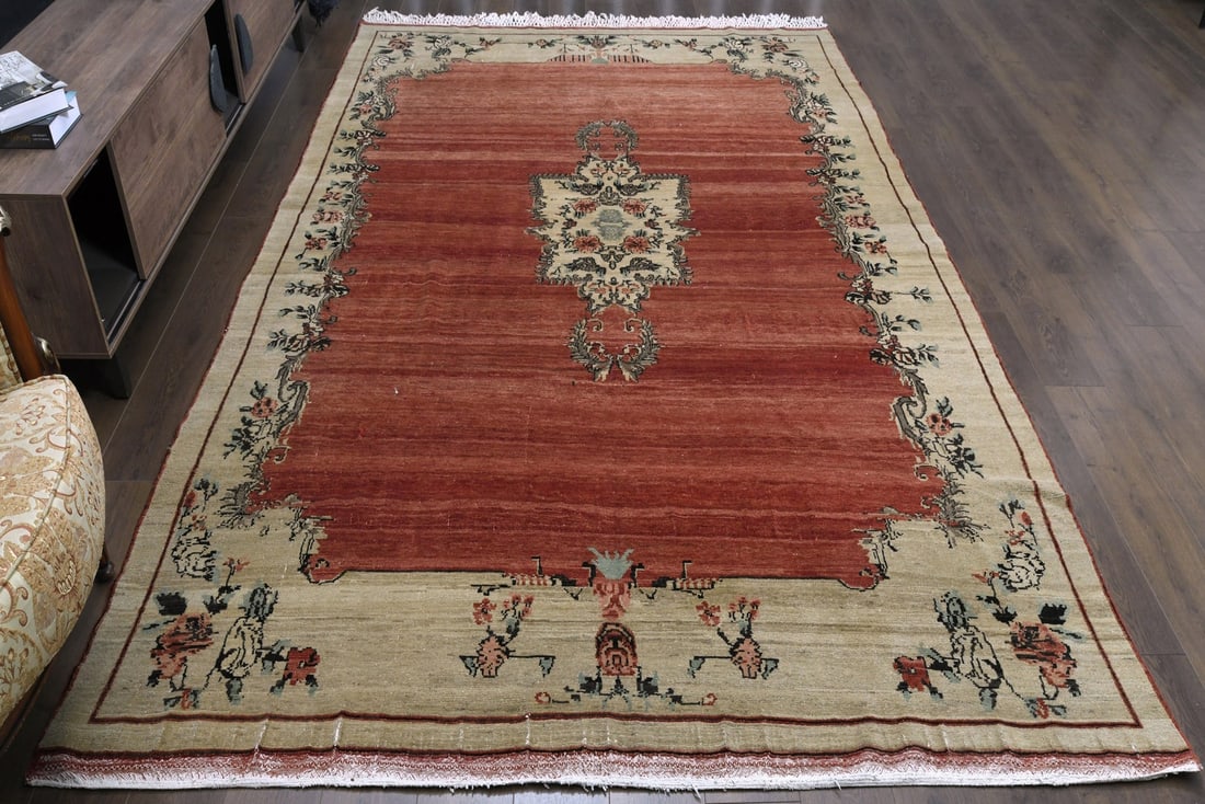 7'8x11'9 ft, ORANGE BEIGE RUG (1 of 9)