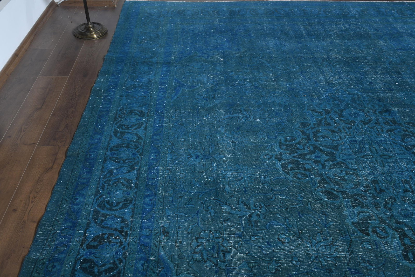 10x13'6 ft, BLUE OVERSIZED RUG, Vintage - 2