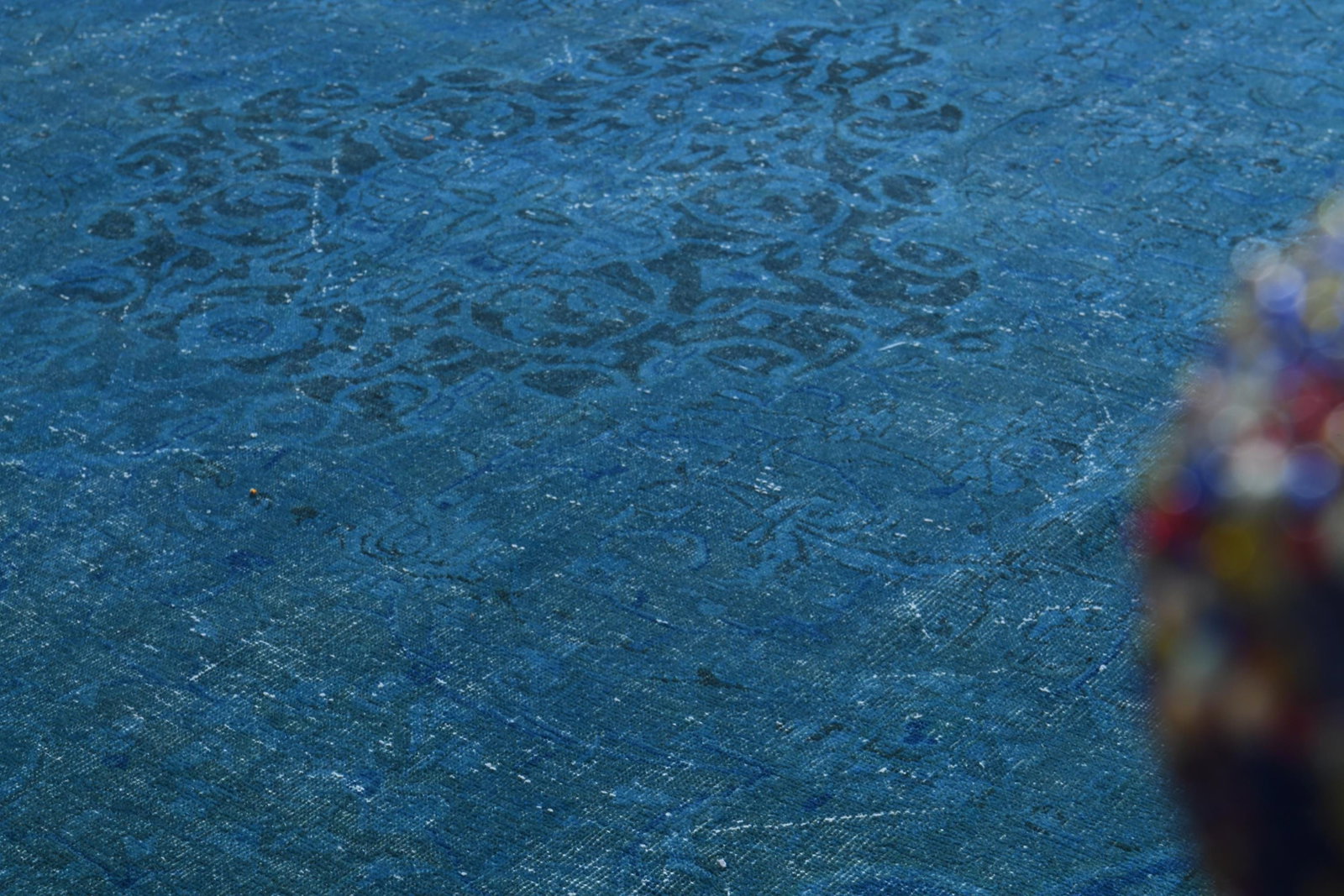 10x13'6 ft, BLUE OVERSIZED RUG, Vintage - 8