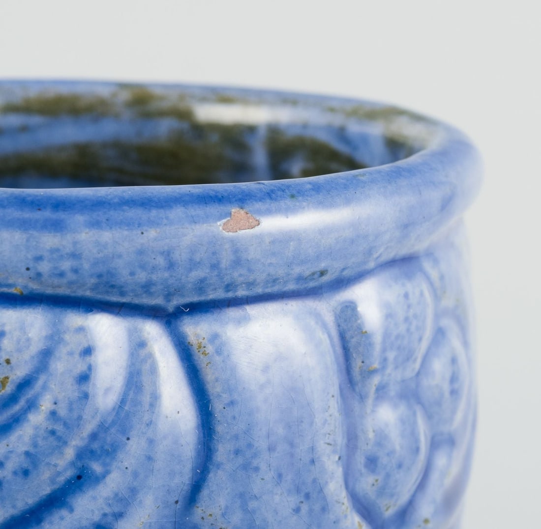 Svend Hammershøi for Kähler. Early and rare ceramic vase. Floral relief pattern. Approx. - 5