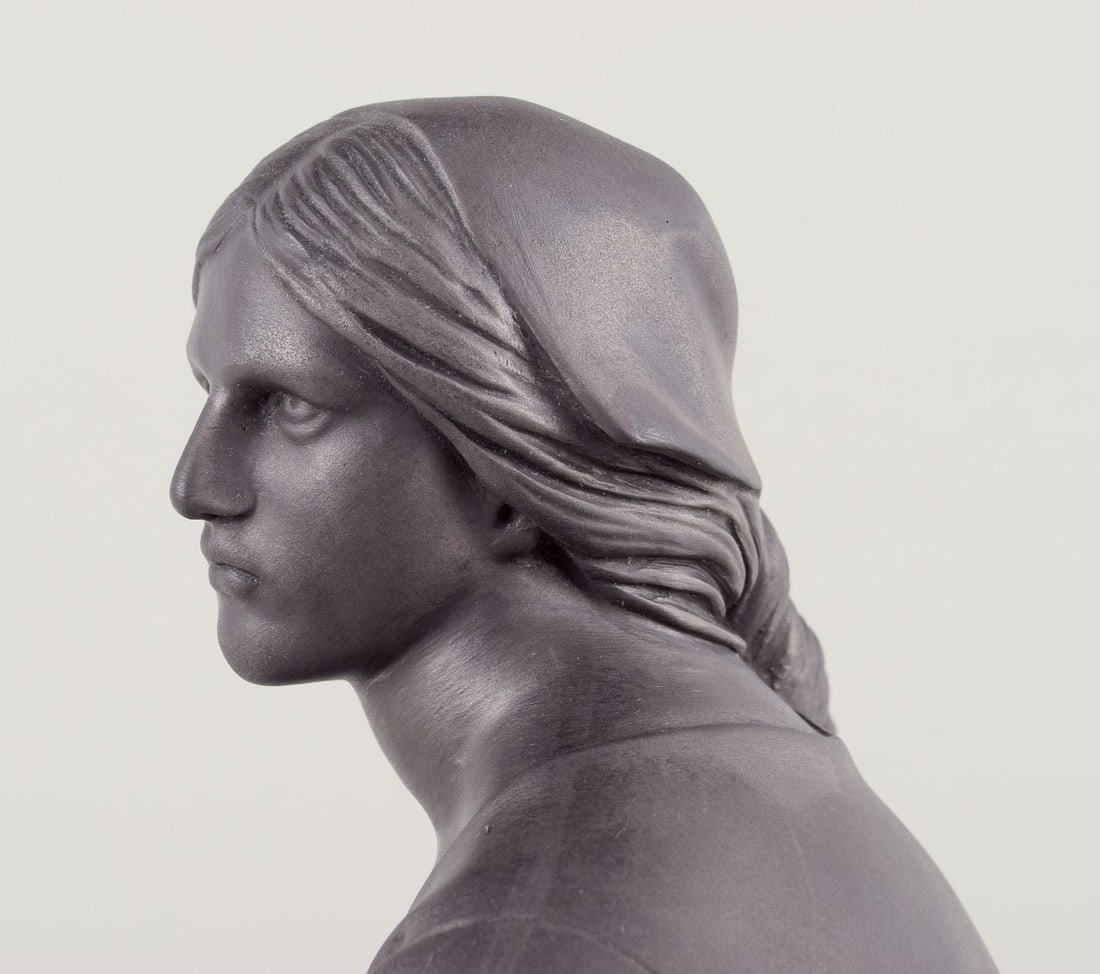 L. Hjorth, Bornholm. Figure of Joan of Arc in black terracotta. Ca. 1900. - 6