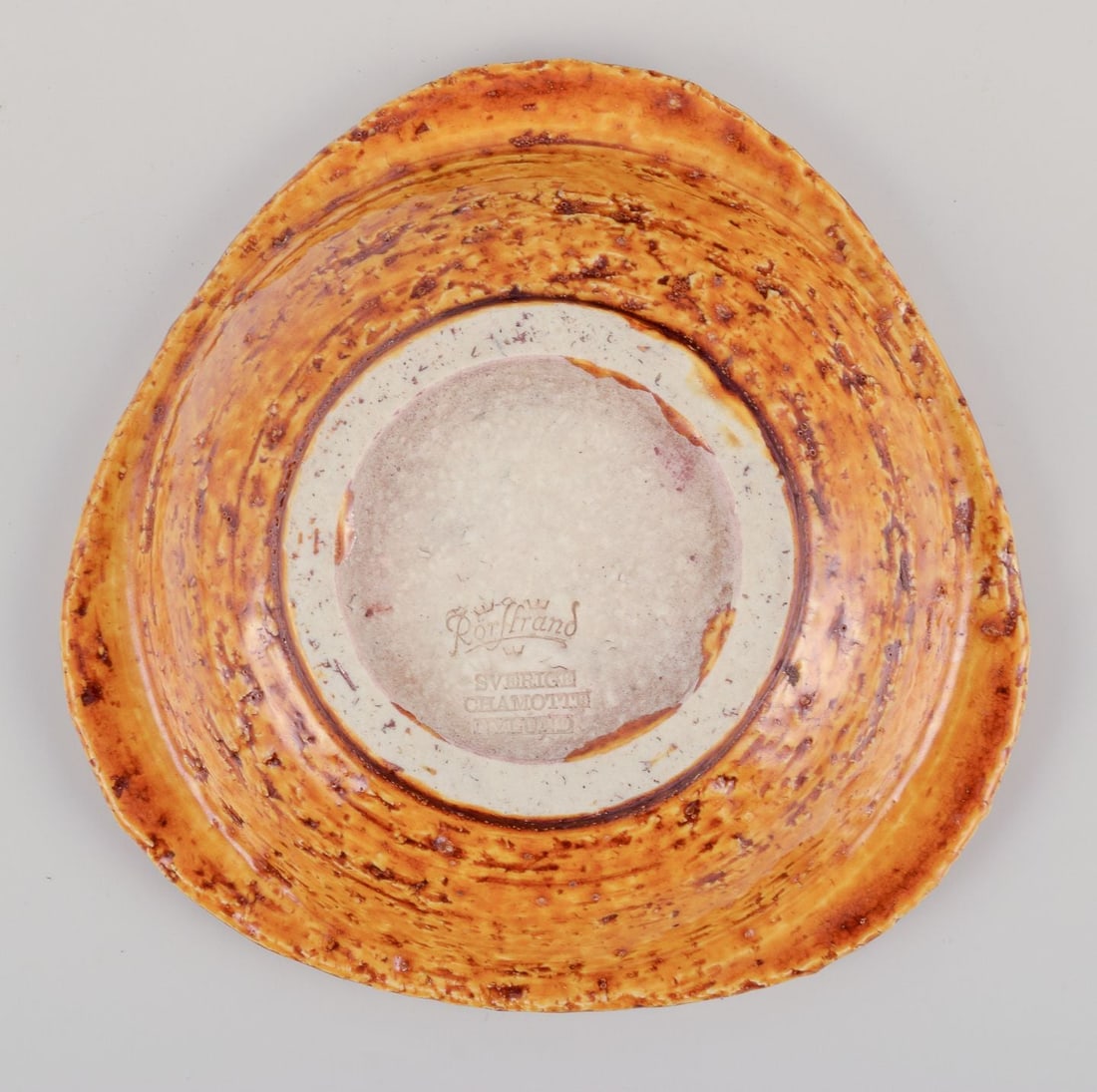 Gunnar Nylund for Rörstrand. Ceramic bowl with glaze in ochre yellow shades - 5