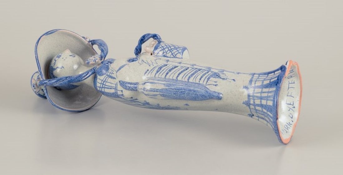 Bjørn Wiinblad. "Autumn" from the series "The Four Seasons". Figurine in blue glazed - 7