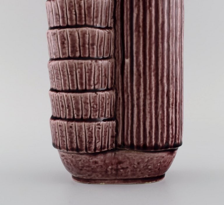 Gunnar Nylund (1904-1997) for Rörstrand. Chamotte vase in glazed ceramics. Beautiful glaze in - 6