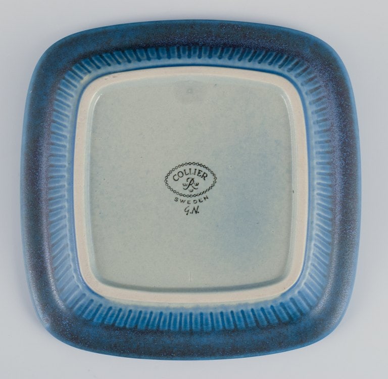 Gunnar Nylund (1904-1997) for Rörstrand, Sweden. Low bowl with blue-toned glaze from the - 7