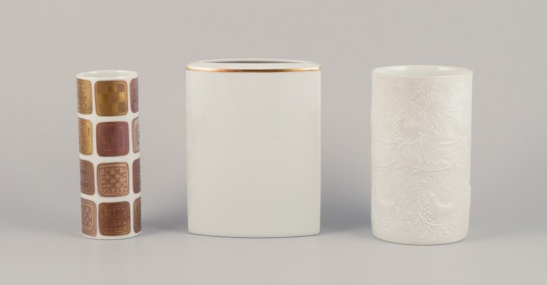 Bjørn Wiinblad (1918-2006) and others for Rosenthal, Germany. Three porcelain vases. (1 of 8)