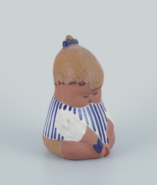 Lisa Larson for Gustavsberg. Rare "Johanna" figurine in glazed ceramics. - 2