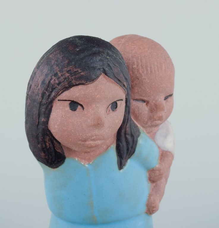 Lisa Larson for Gustavsberg. Stoneware figurine "Öst" (East) from the series "All världens - 3