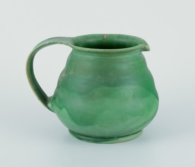 Kähler, Denmark. Ceramic pitcher. Glaze in green tones. (1 of 9)