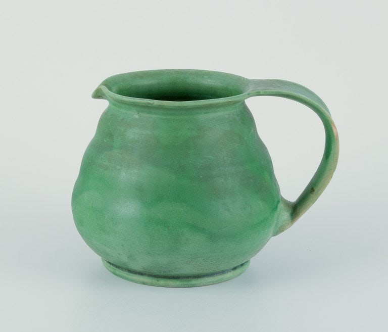 Kähler, Denmark. Ceramic pitcher. Glaze in green tones. - 2