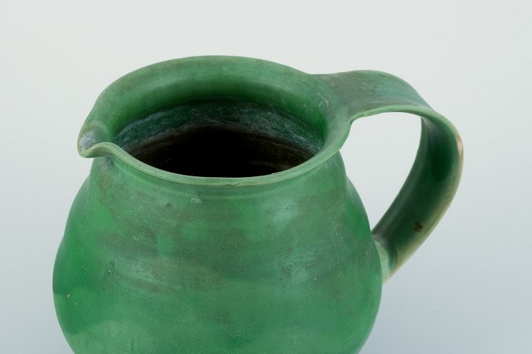 Kähler, Denmark. Ceramic pitcher. Glaze in green tones. - 4