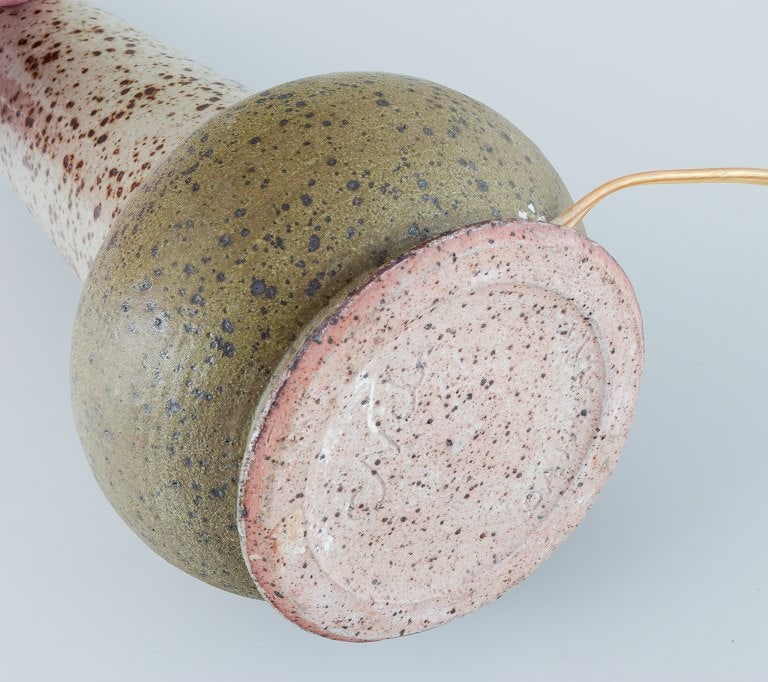 Nils Kähler for Kähler, ceramic table lamp. Glaze in earthy tones. - 7