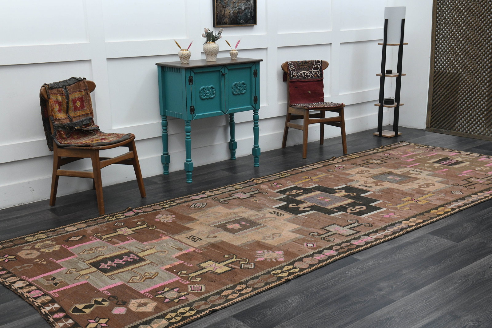 5x14 ft, TURKISH WIDE KILIM Runner - 12